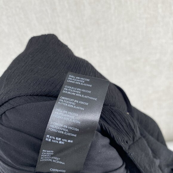 By Anthropologie Jumpsuit Womens XS Black Wide Leg Smocked Halter Keyhole V-Neck - Picture 11 of 16